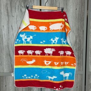 David Fussenenger Baby Blanket Farm Animals Reversible